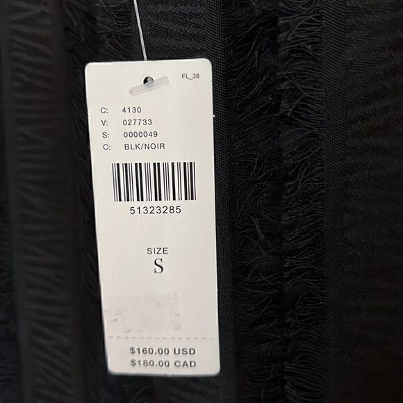 NWT Anthropologie Eri +Ali Black Fringed Asymmetrical Slip Midi Dress size S - Picture 7 of 12
